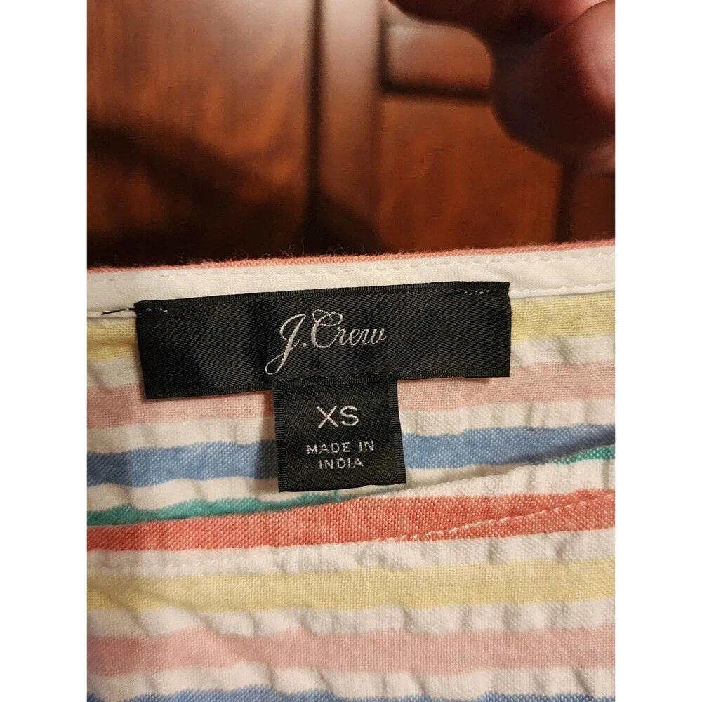 J. Crew Rainbow Seersucker Dress, XS